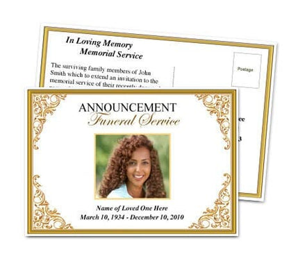 Tribute Funeral Announcement Template.