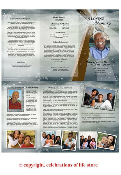 Eternal TriFold Funeral Brochure Template.