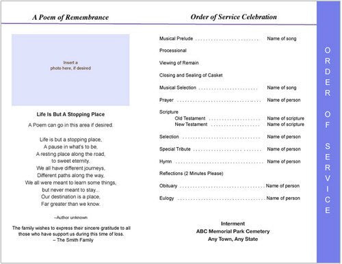 Pathway 8-Sided Graduated Funeral Program Template.