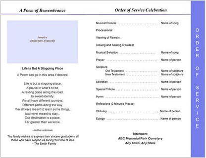 Pathway 8-Sided Graduated Funeral Program Template.