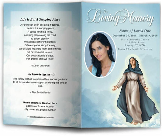 Mary Funeral Program Template.