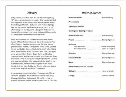 Lexington Funeral Program Template.