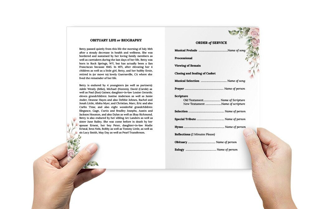 Viola Funeral Program Template.