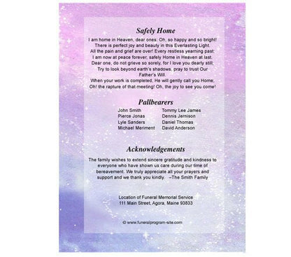 Sparkle 8-Sided Graduated Funeral Program Template (Letter Size).