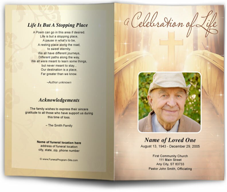 Crossing Funeral Program Template.