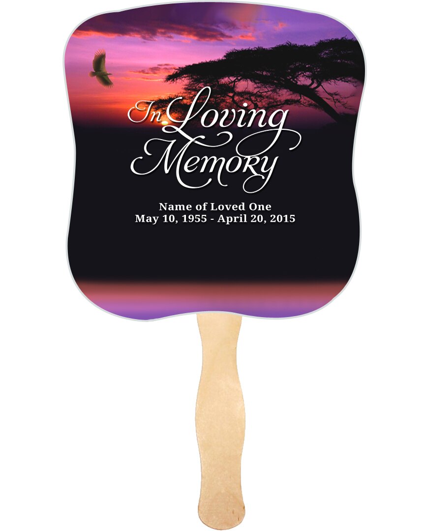 Imagine Cardstock Memorial Fan With Wooden Handle (Pack of 10).