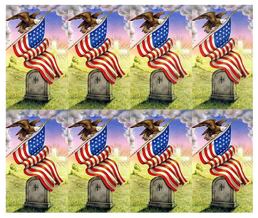 American Flag With Eagle Prayer Card Paper (Pack of 24).