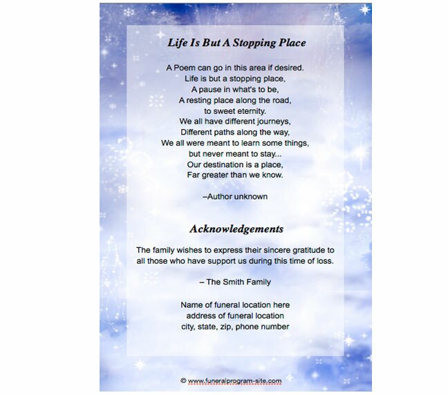Pathway 4-Sided Funeral Graduated Program Template.
