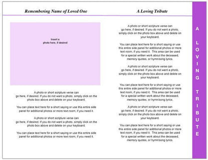 Lavender 8-Sided Funeral Graduated Program Template.