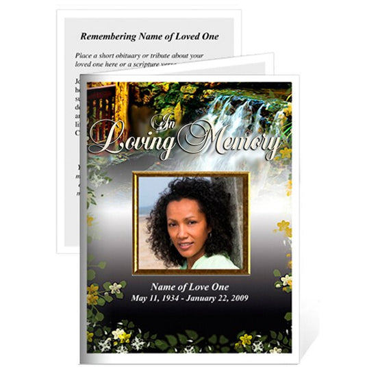 Serene Small Memorial Card Template.