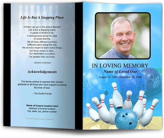 Bowling Funeral Program Template.