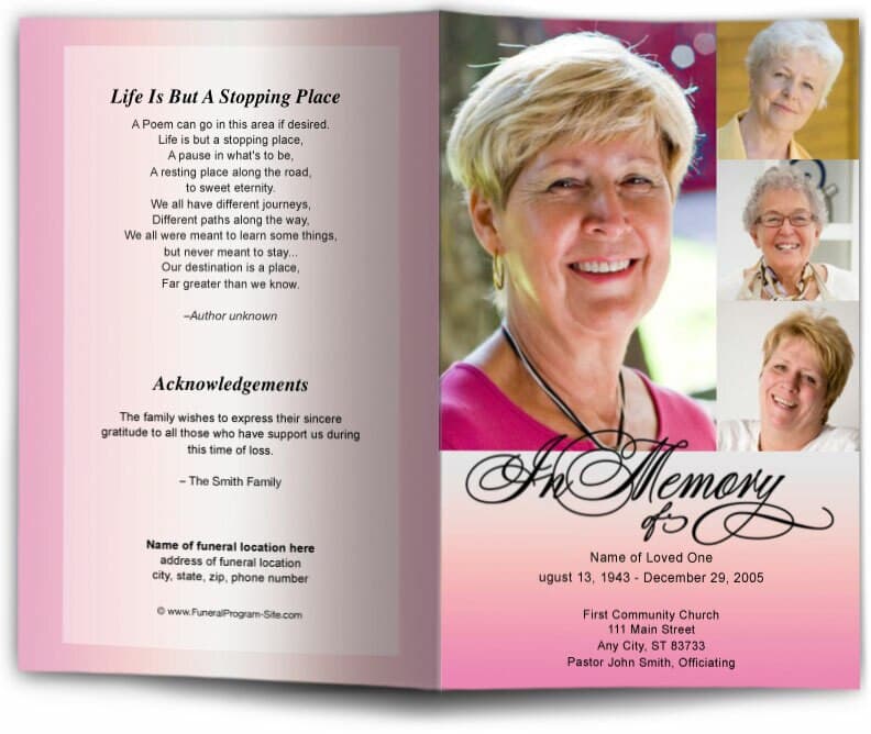 Gradient Funeral Program Template.
