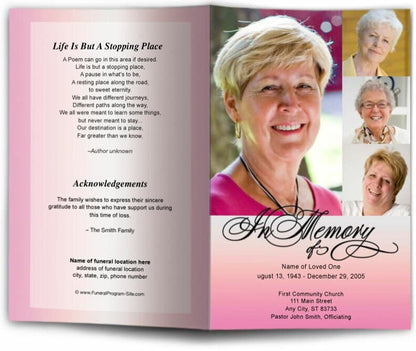 Gradient Funeral Program Template.