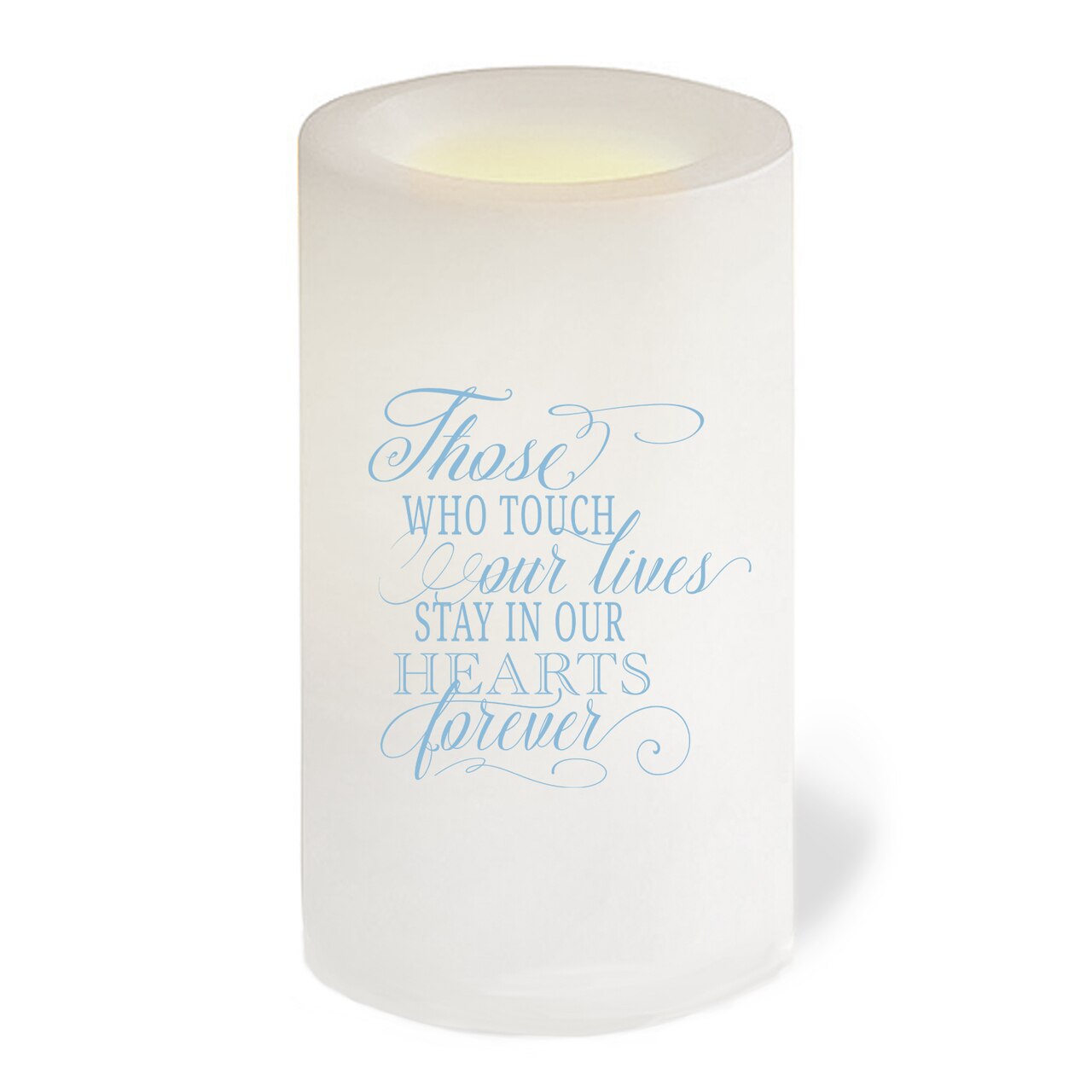 Simple Personalized Flameless LED Memorial Candle.