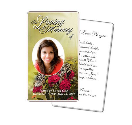 Bouquet Prayer Card Template.