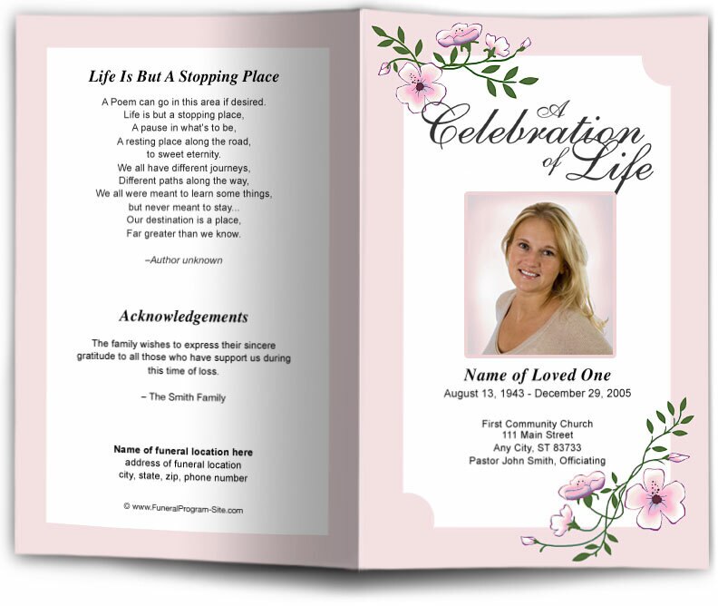 Allison Funeral Program Template.