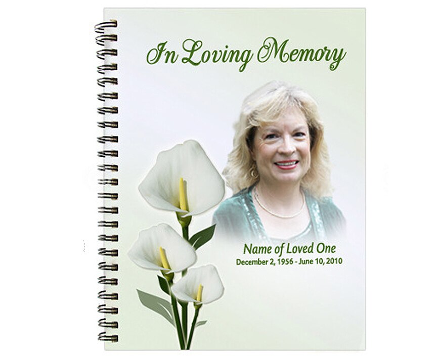 Calle Spiral Wire Bind Memorial Funeral Guest Book.