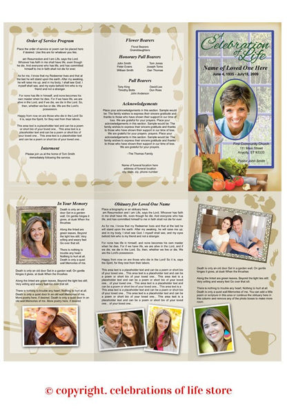 Chef TriFold Funeral Brochure Template.