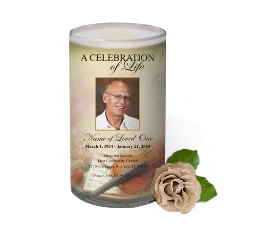 Harmony Personalized Glass Memorial Candle.
