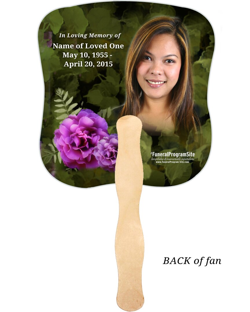 Essence Cardstock Memorial Fan With Wooden Handle (Pack of 10).