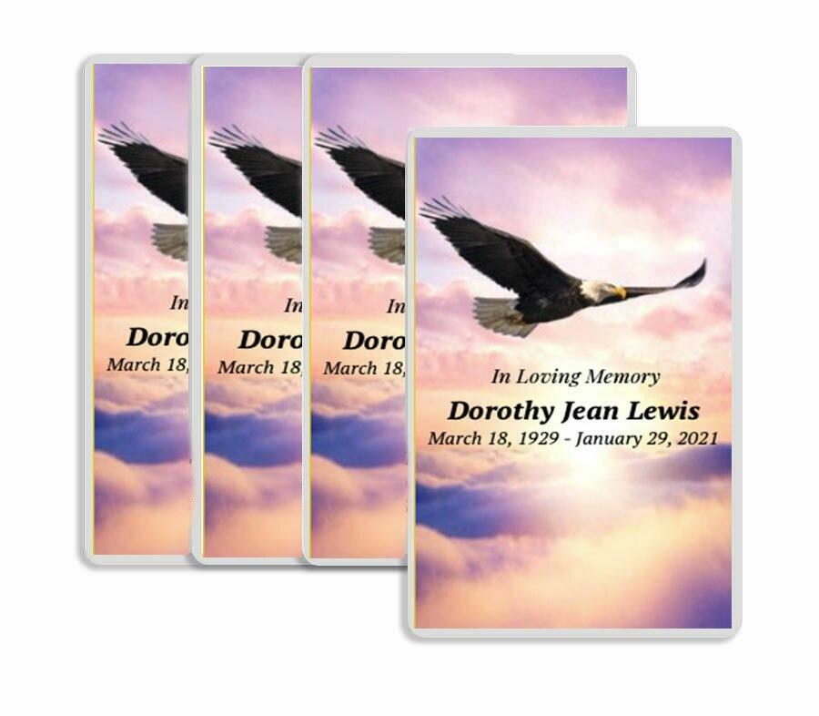 Eagle's Wings Funeral Prayer Card  Design & Print (Pack of 50).