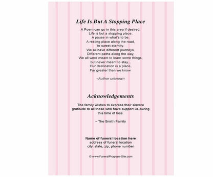 Celina Funeral Program Template.