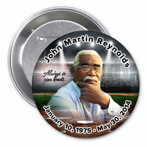 Baseball Memorial Button Pin (Pack of 10).
