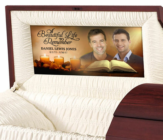 Open Bible Casket Head Panel Insert.