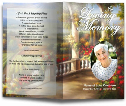 Tuscany Funeral Program Template.