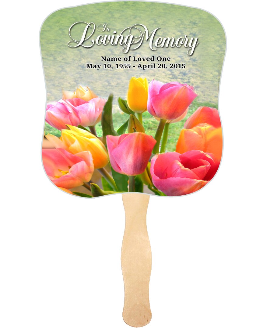 Harvest Cardstock Memorial Fan With Wooden Handle (Pack of 10).