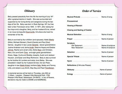 Darling Funeral Program Template.