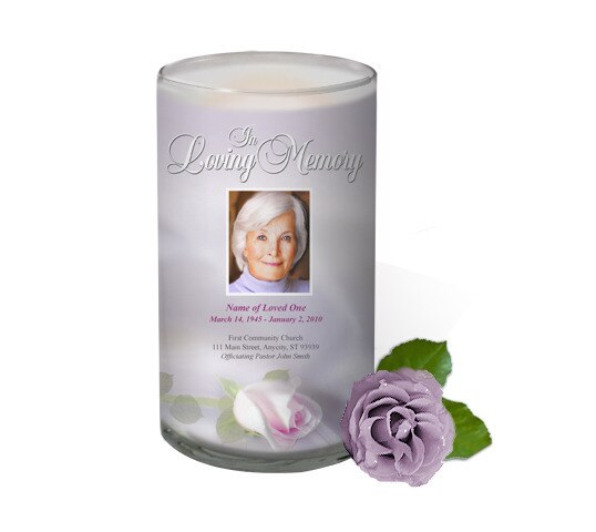 Beloved Personalized Glass Memorial Candle.