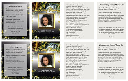 Serene Small Memorial Card Template.
