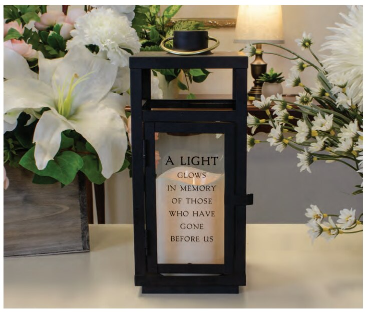 If Tears Could Build A Stairway Black Lantern With LED Candle.