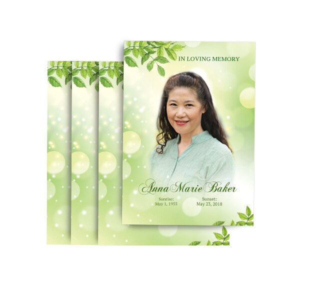 Twinkling Leaf Funeral Postcard Design & Print (Pack of 50).