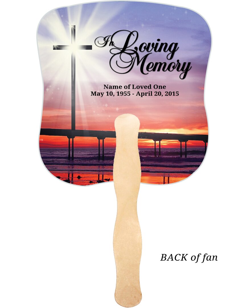 Glorify Cardstock Memorial Fan With Wooden Handle (Pack of 10).