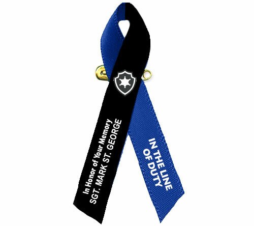 Black Navy Awareness Ribbon Police Officer - Pack of 10.