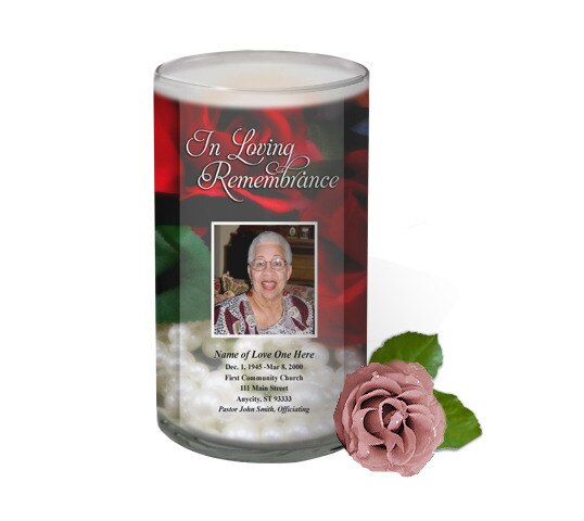 Elegance Personalized Glass Memorial Candle.