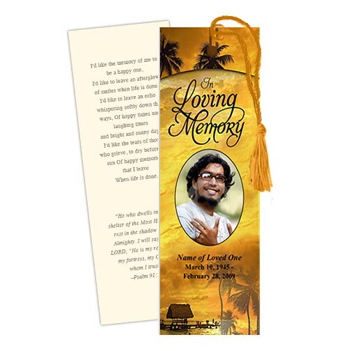 Island Memorial Bookmark Template.