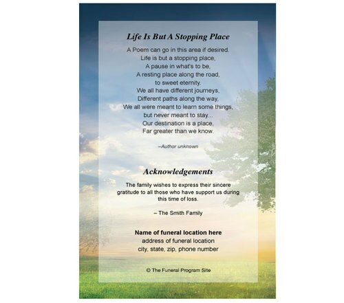 Gardener Small Memorial Card Template.