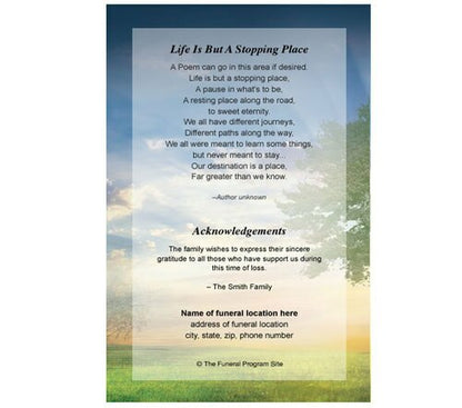 Gardener Small Memorial Card Template.