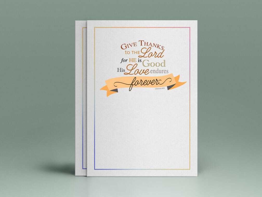 Give Thanks Bible Verse Word Art.