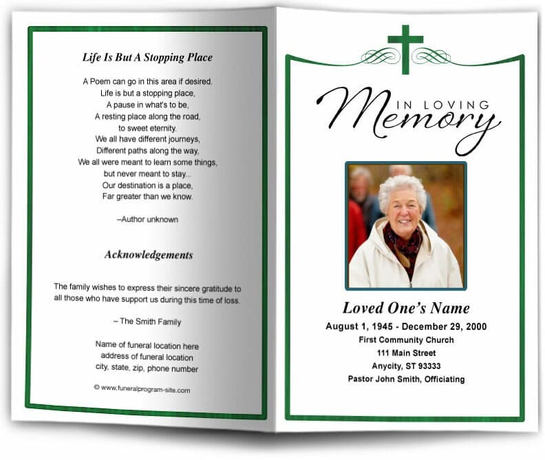 Remembrance Funeral Program Template.