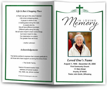 Remembrance Funeral Program Template.