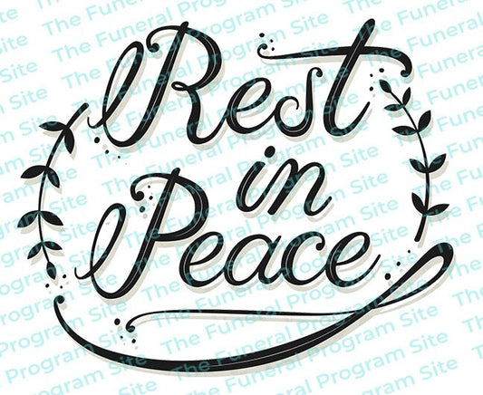 Rest In Peace Funeral Program Title.