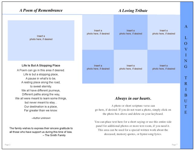 Destiny 8-Sided Graduated Funeral Program Template.