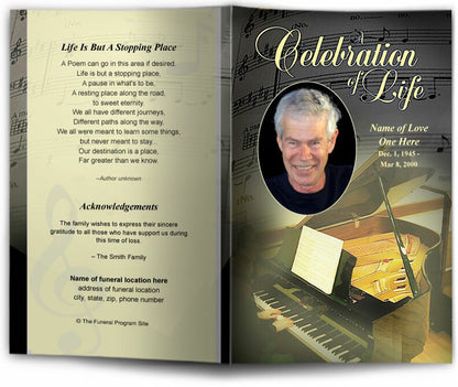 Melody Funeral Program Template.