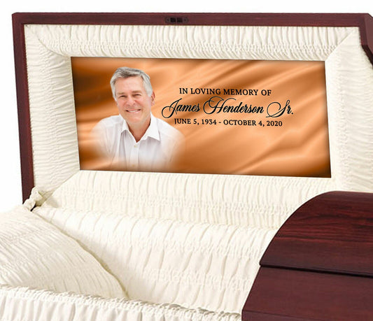 Custom Casket Panel Insert - Drape Design.