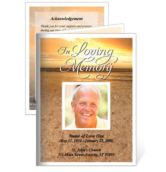 Timeless Small Memorial Card Template.