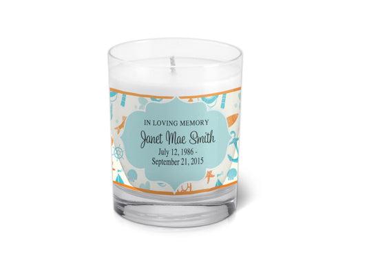Seabreeze Personalized Votive Memorial Candle.